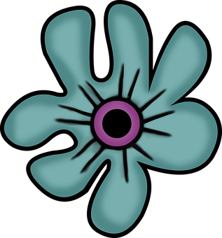 Abstract Blue Flower Illustration PNG