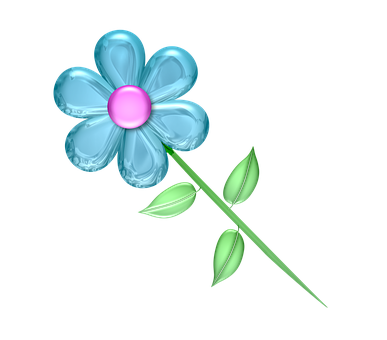 Abstract Blue Flower Illustration PNG