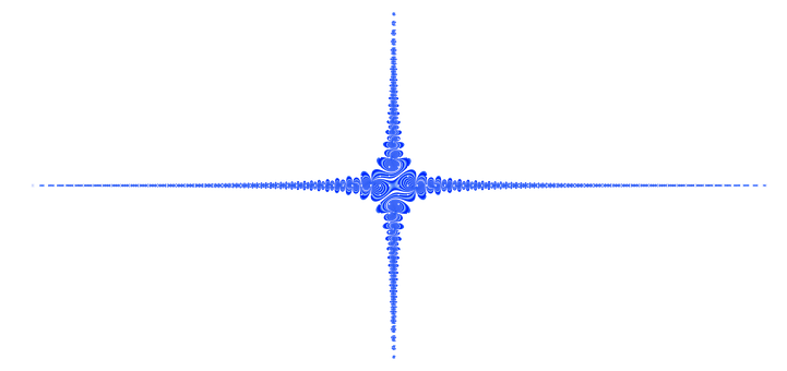 Abstract Blue Fractal Cross PNG