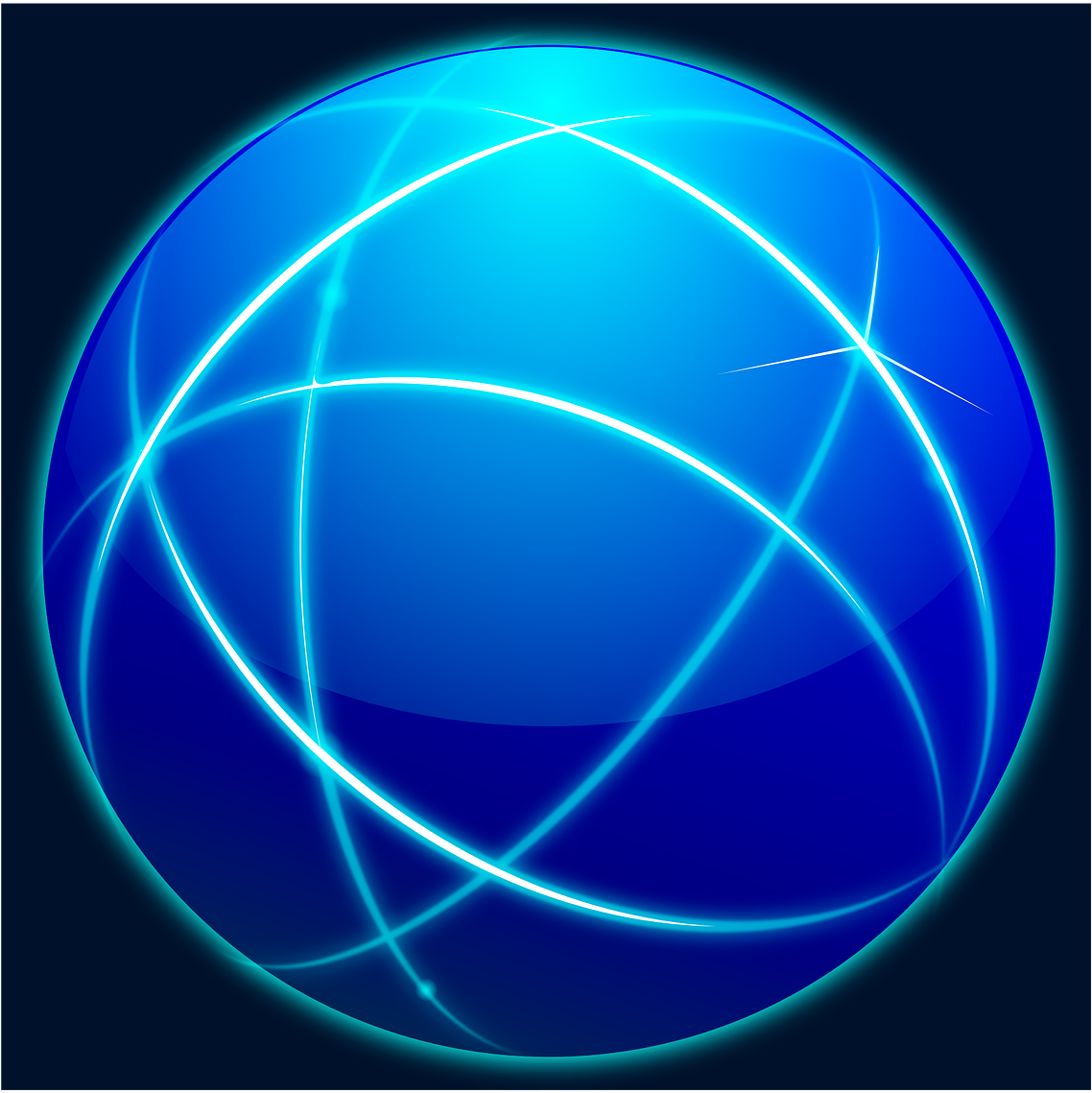 Abstract Blue Glowing Sphere PNG