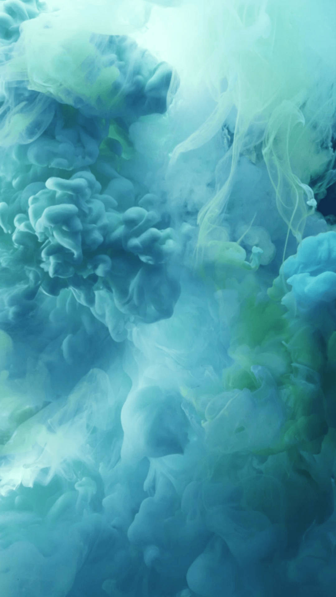 Abstract Blue Green Ink Clouds Wallpaper