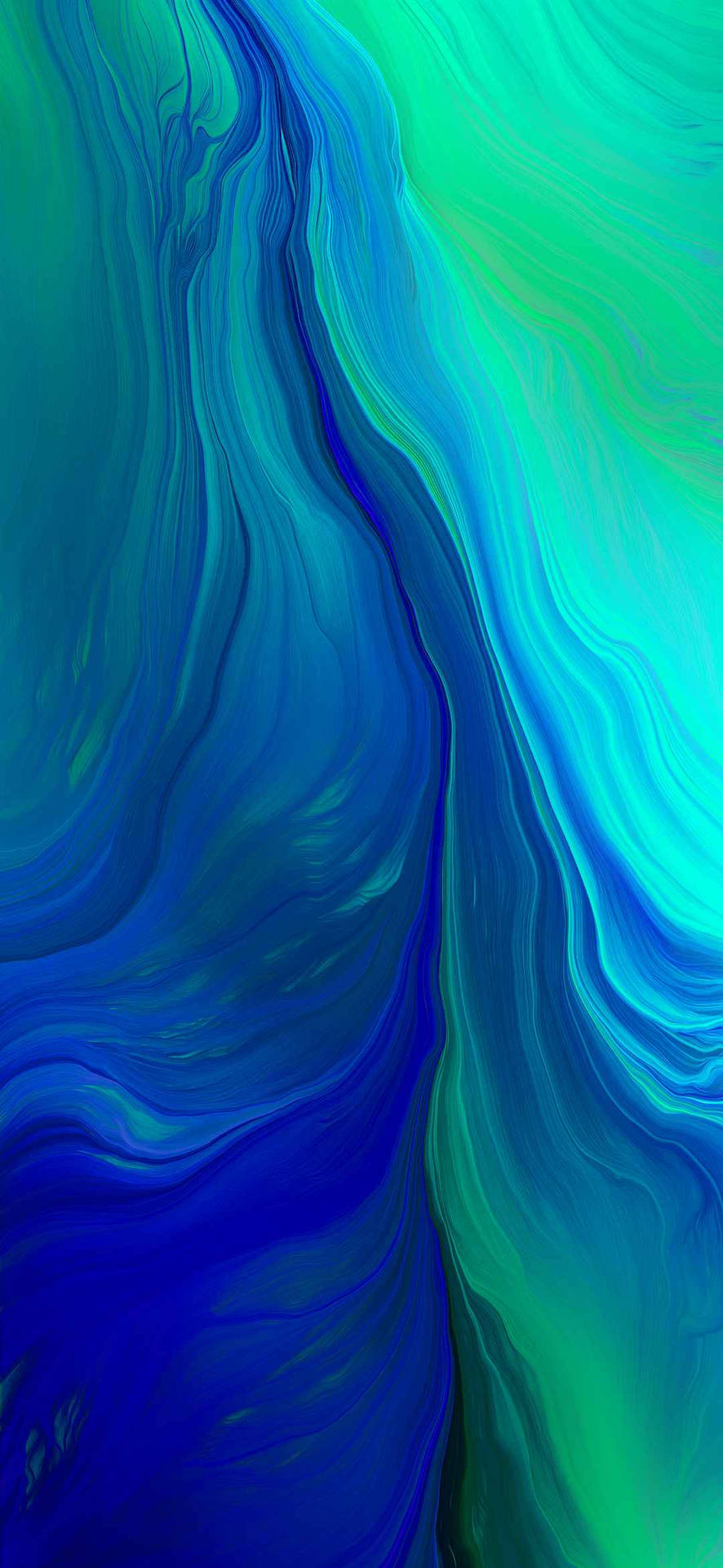Abstraktesblaues Grünes Marmormuster Für Oppo A5s Wallpaper