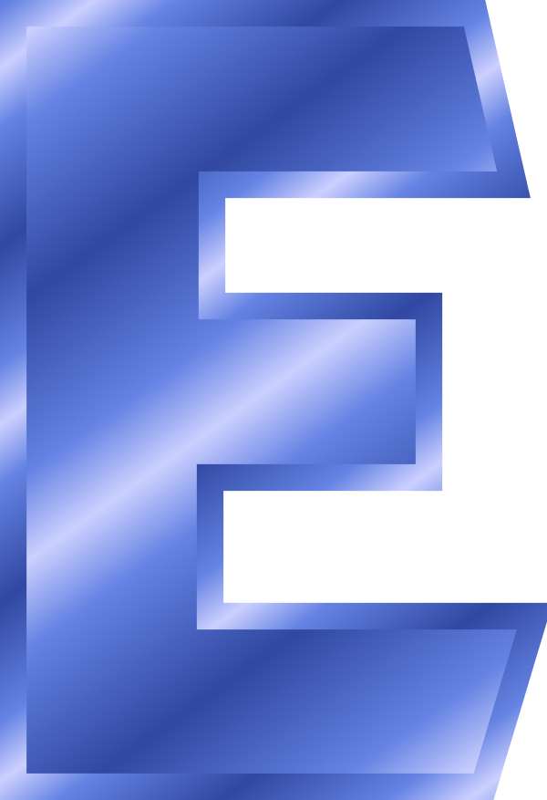 Abstract Blue Letter E PNG