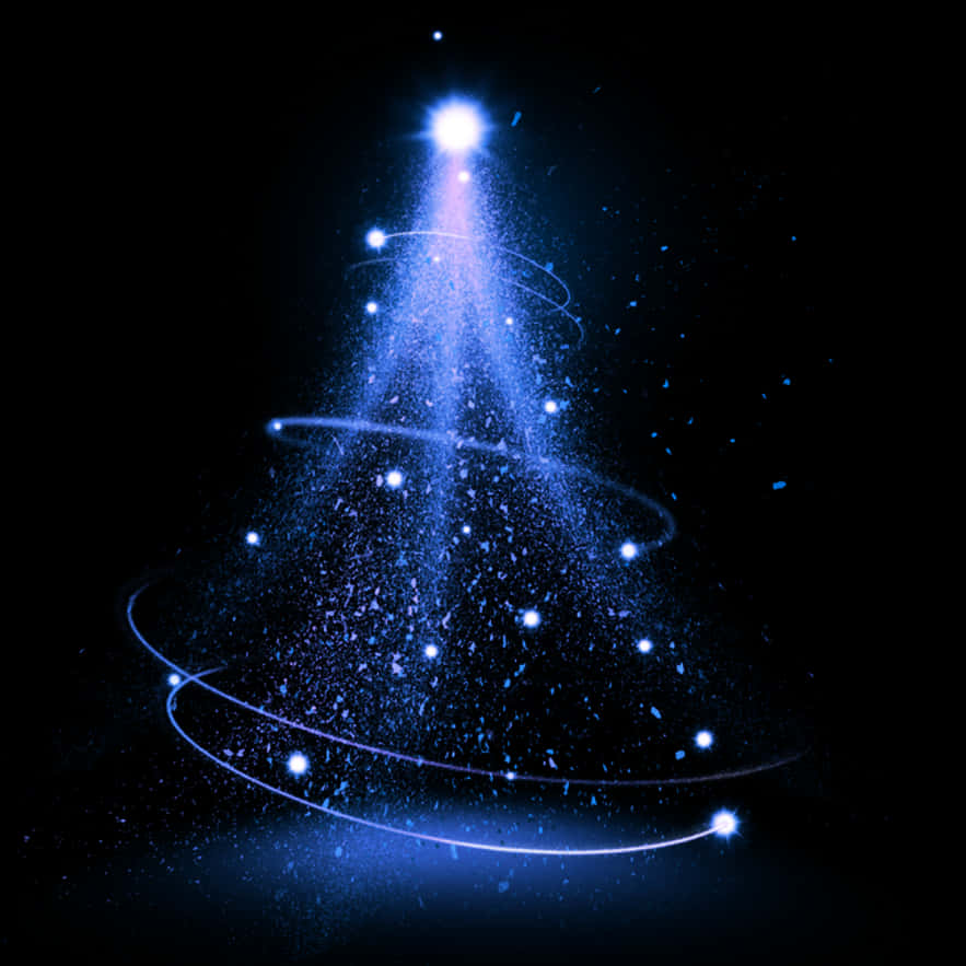 Abstract Blue Light Christmas Tree PNG