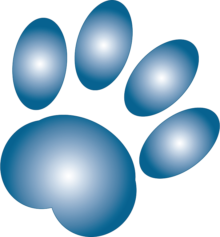 Abstract Blue Paw Print PNG