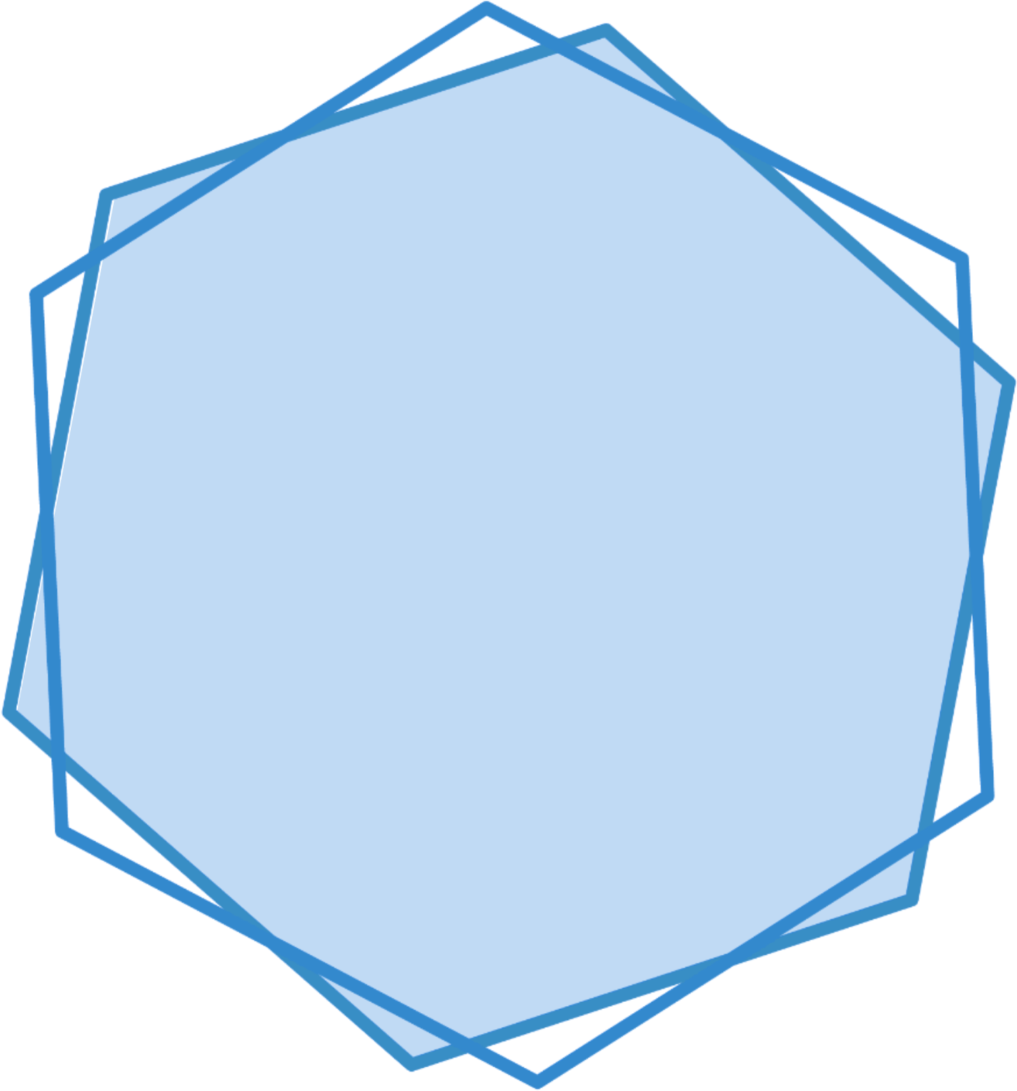 Abstract Blue Pentagon Overlay PNG
