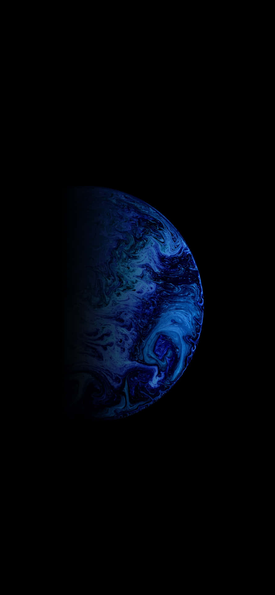 Abstract Blue Planet Crescent Wallpaper
