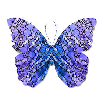 Abstract Blue Purple Butterfly Art PNG