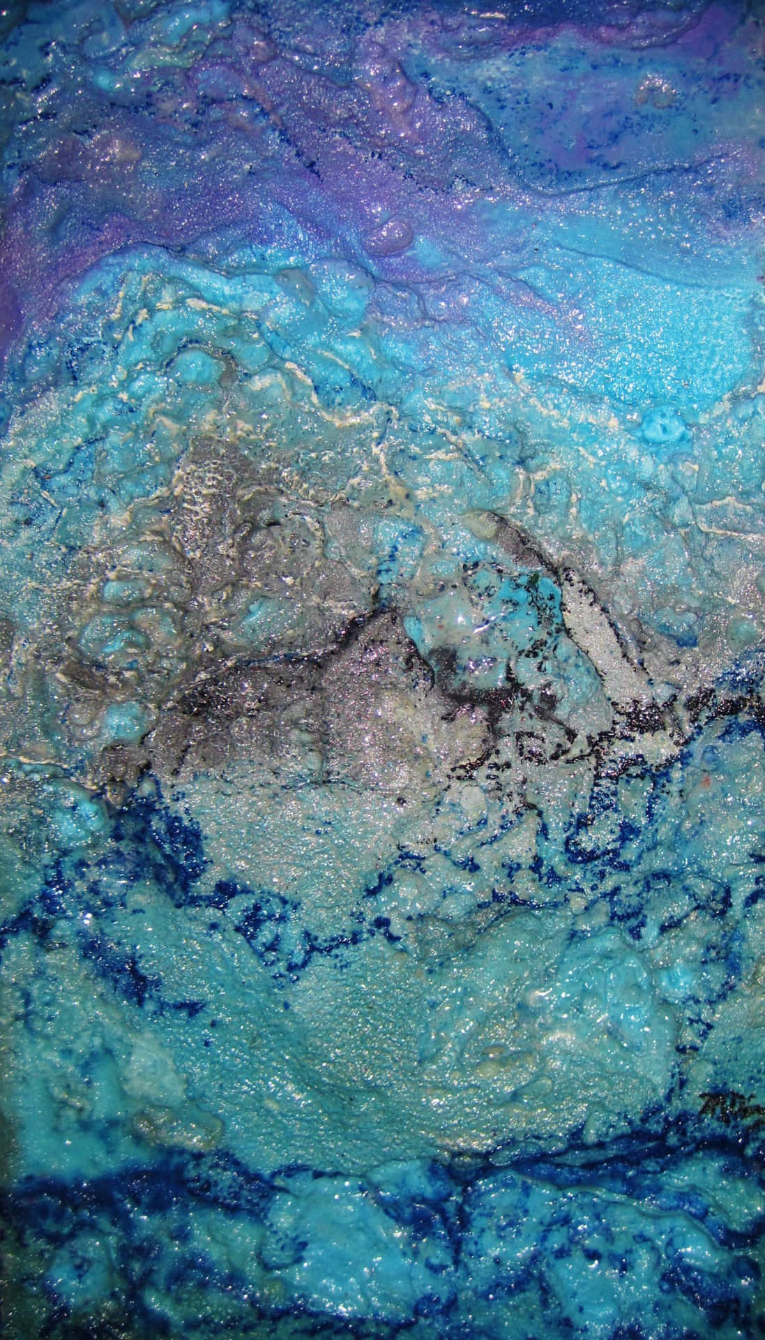Abstract Blue Resin Artwork Wallpaper