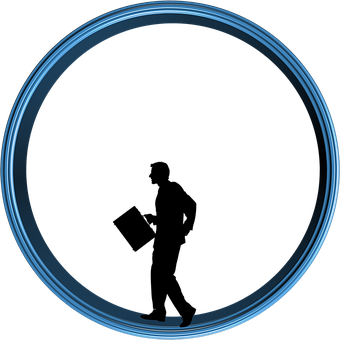 Abstract Blue Ring Design PNG
