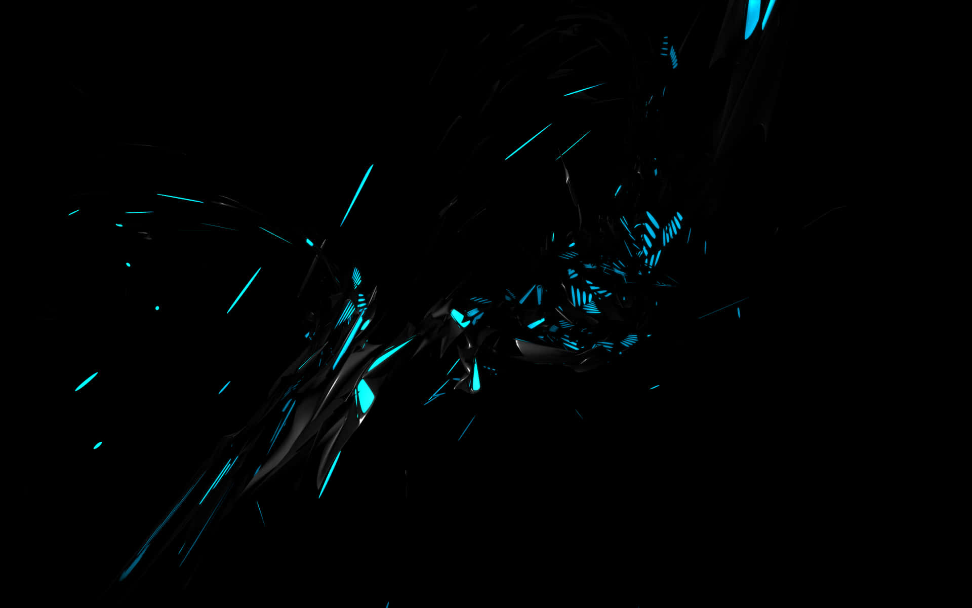Abstract Blue Shardson Black Background PNG