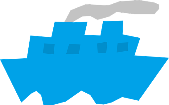 Abstract Blue Ship Vector PNG