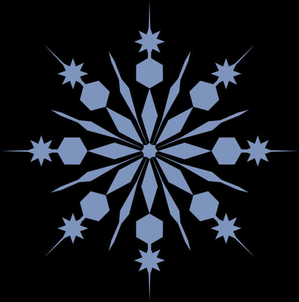 Abstract Blue Snowflake Design PNG