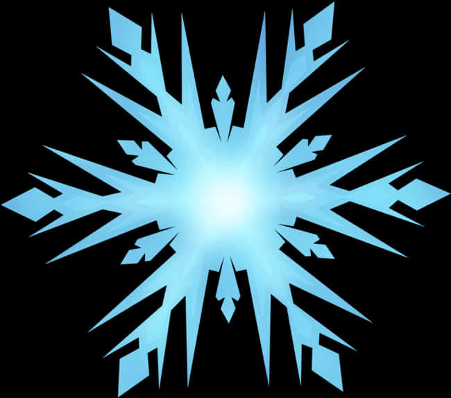 Abstract Blue Snowflake Design PNG