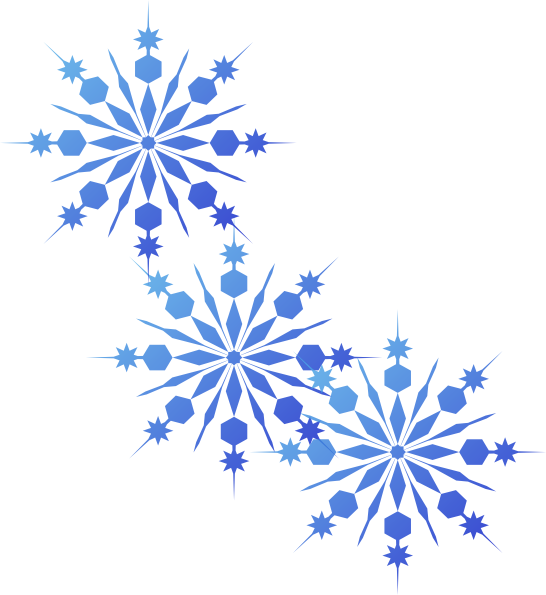 Abstract Blue Snowflakes Design PNG