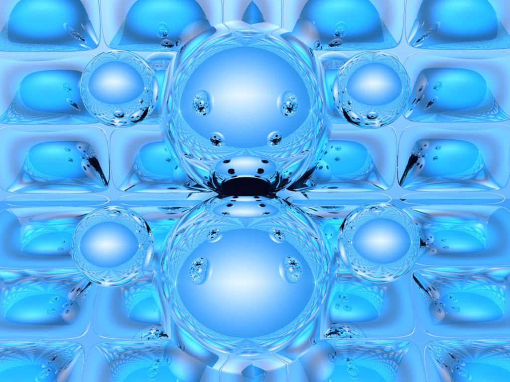 Abstract Blue Spheres Symmetry Wallpaper