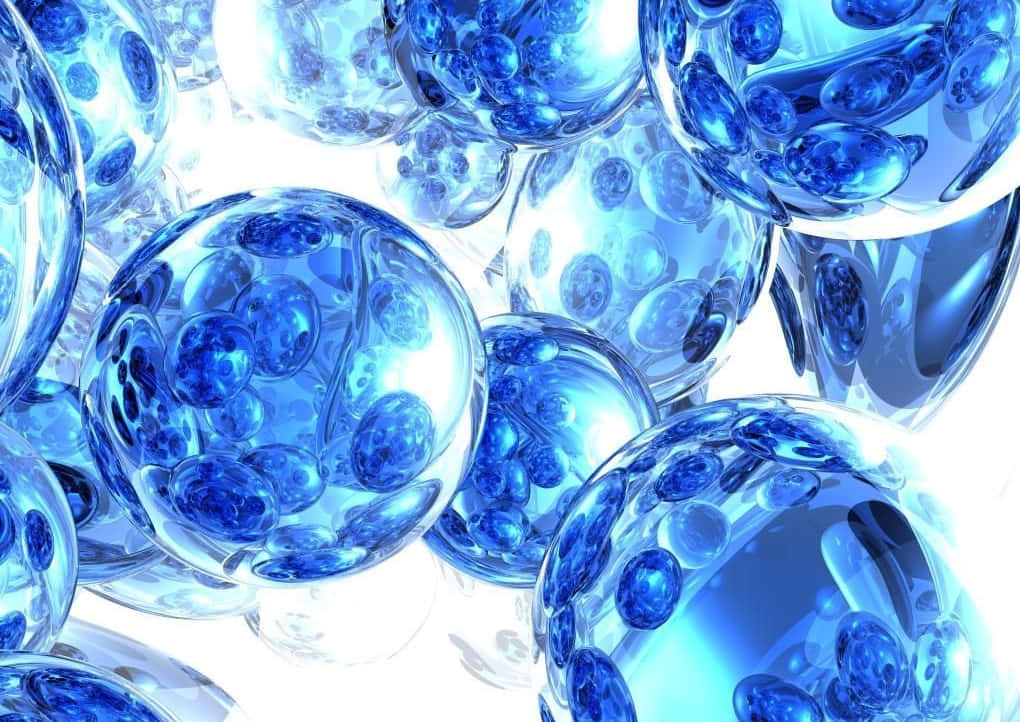 Abstract Blue Spheres3 D Art Wallpaper