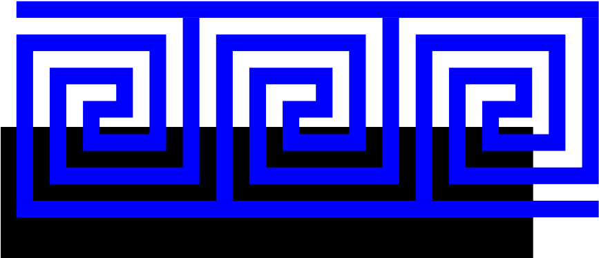 Abstract Blue Squares Spiral Pattern PNG