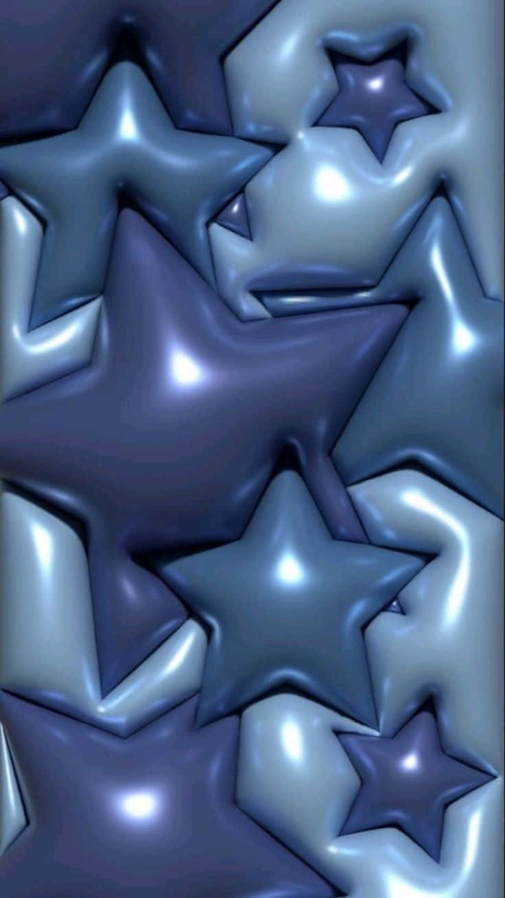 Abstract Blue Stars3 D Texture Wallpaper