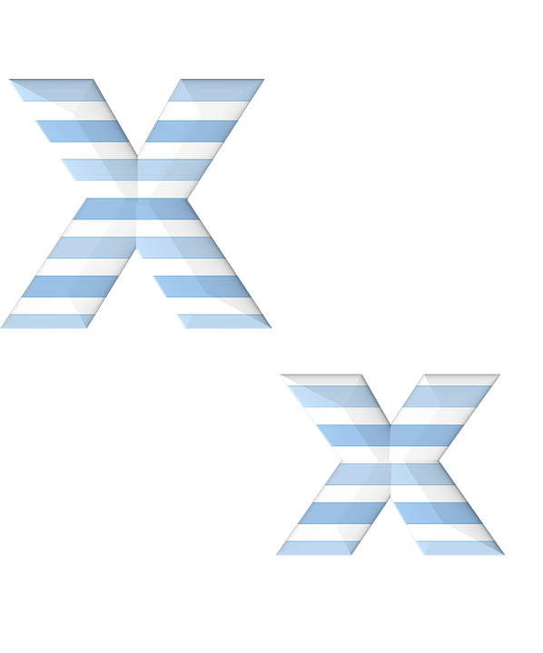 Abstract Blue Striped Letter X PNG