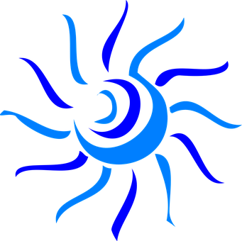 Abstract Blue Sun Design PNG