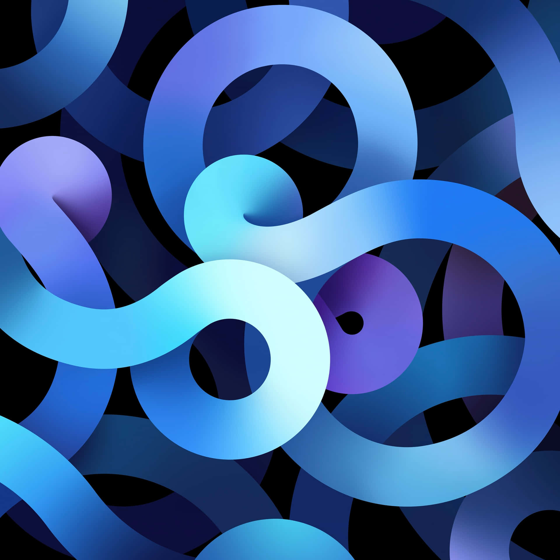 Abstract Blue Swirls Pattern Wallpaper