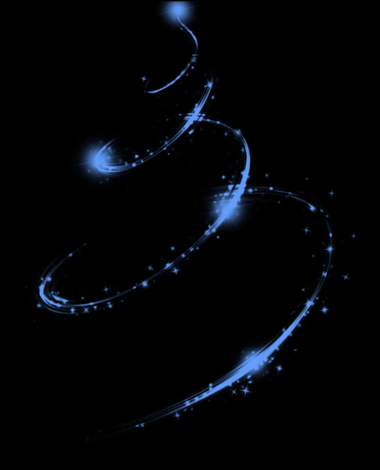 Abstract Blue Swirlswith Stars PNG