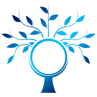 Abstract Blue Tree Design PNG