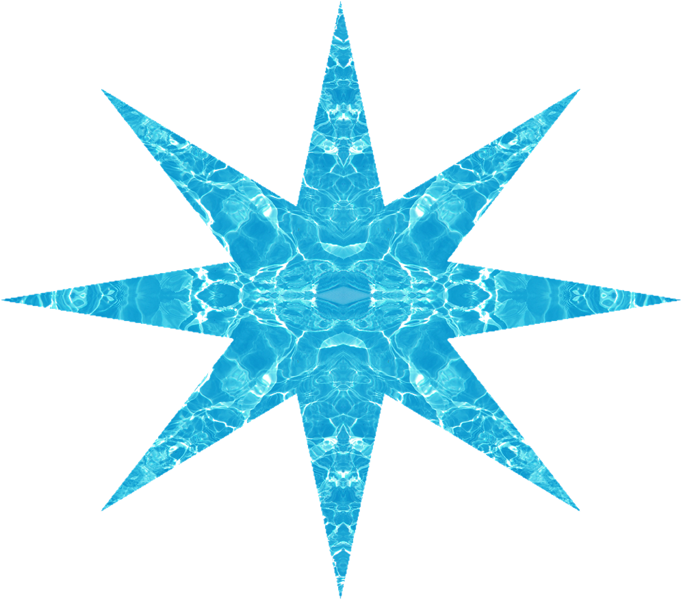 Abstract Blue Water Star Pattern PNG