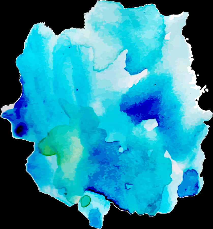 Abstract Blue Watercolor Splotch PNG
