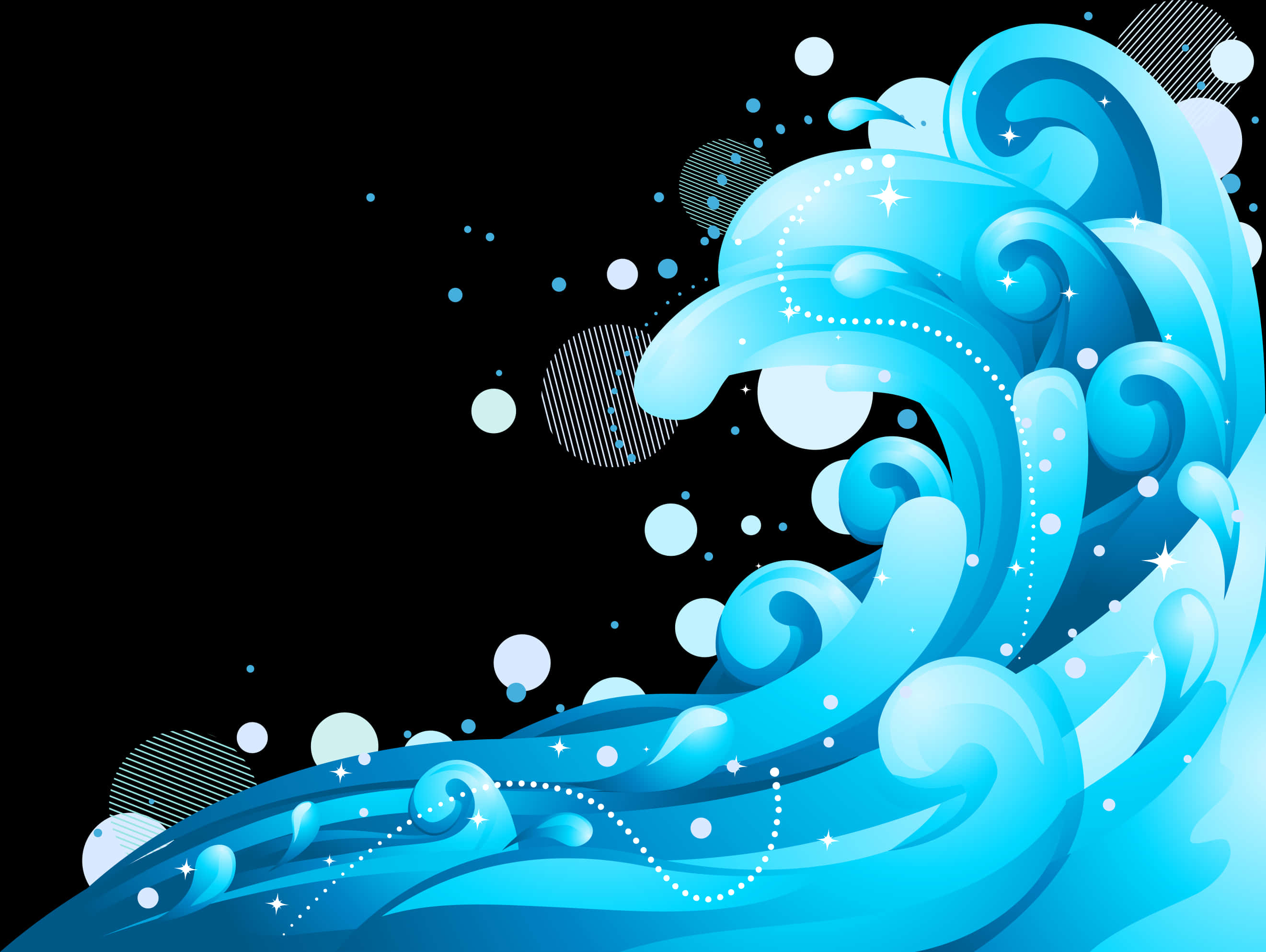Abstract Blue Wave Background PNG