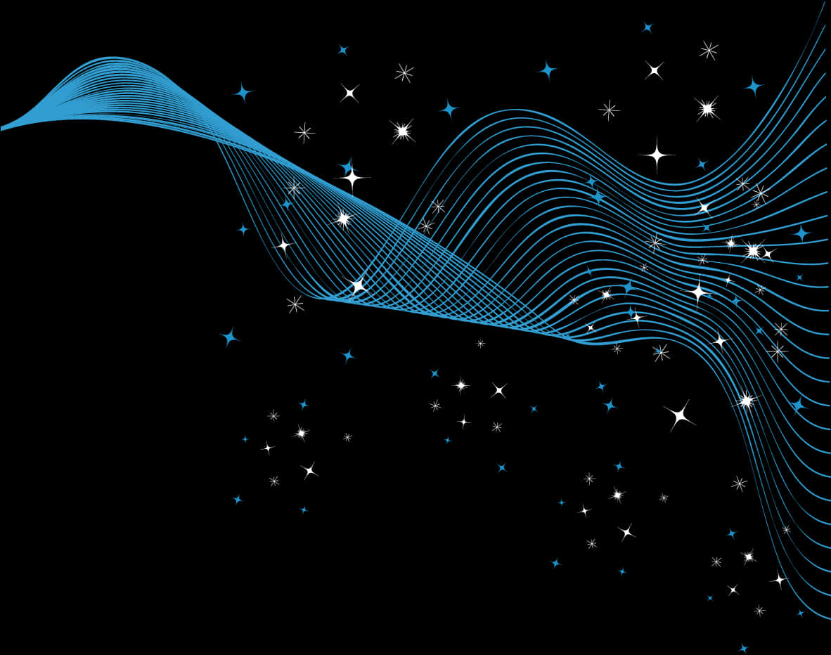 Abstract Blue Wave Design PNG