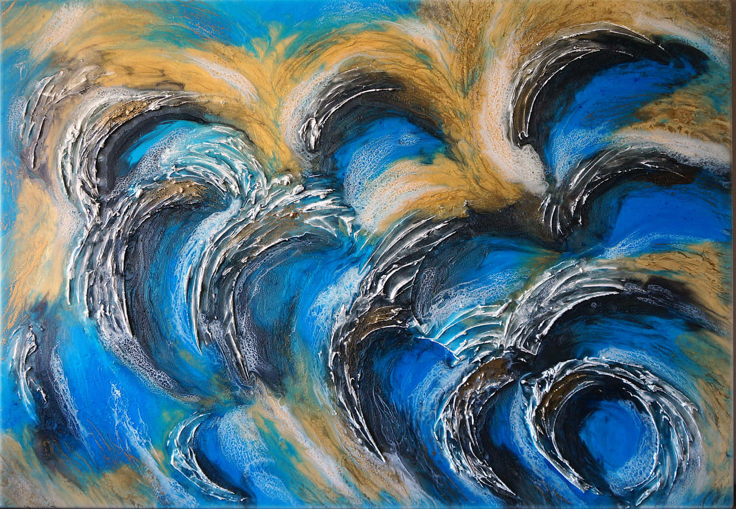 Abstract Blue Waves Artwork Wallpaper