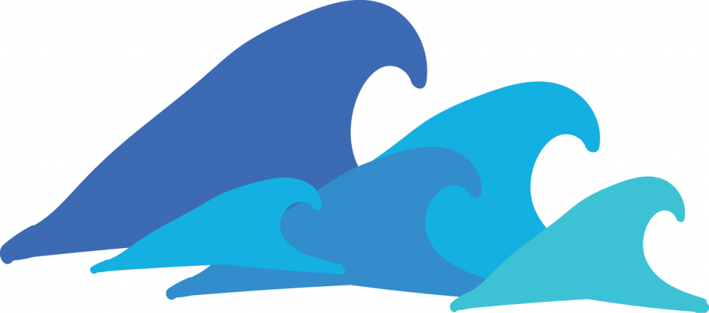 Abstract Blue Waves Graphic PNG