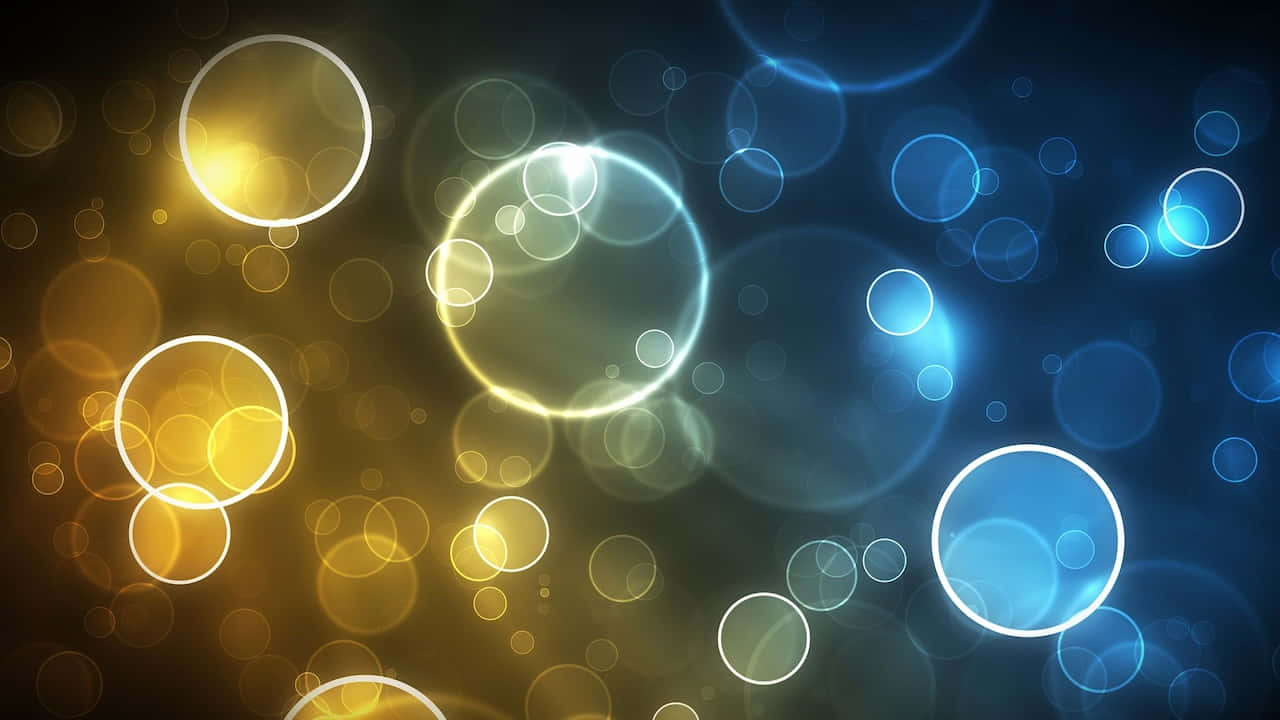 Abstract Blue Yellow Bokeh Lights Wallpaper