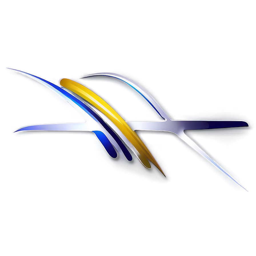 Abstract Blue Yellow Swoosh Design PNG