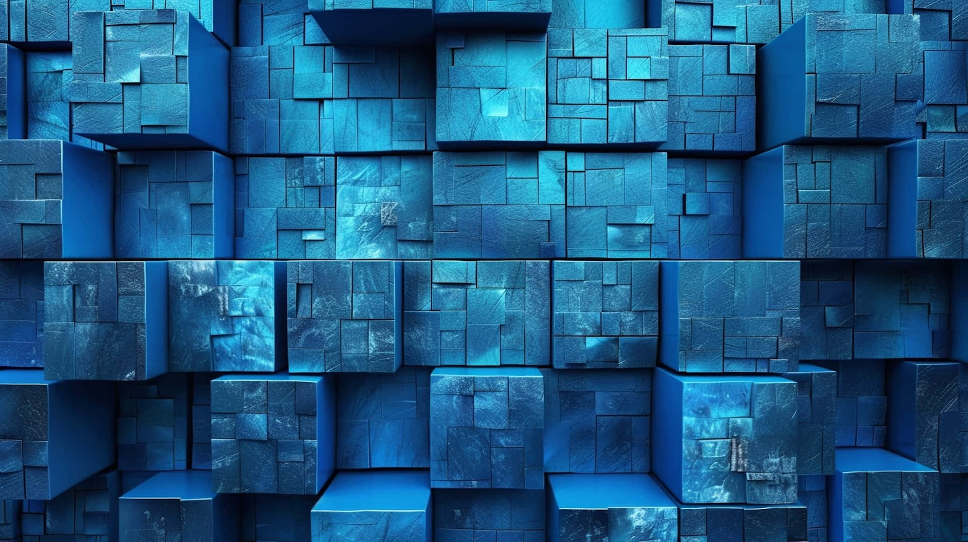 Abstract Blue3 D Cubes Background Wallpaper