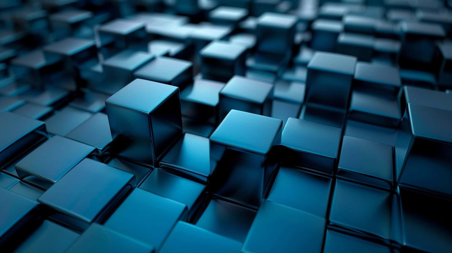 Abstract Blue3 D Cubes Background Wallpaper