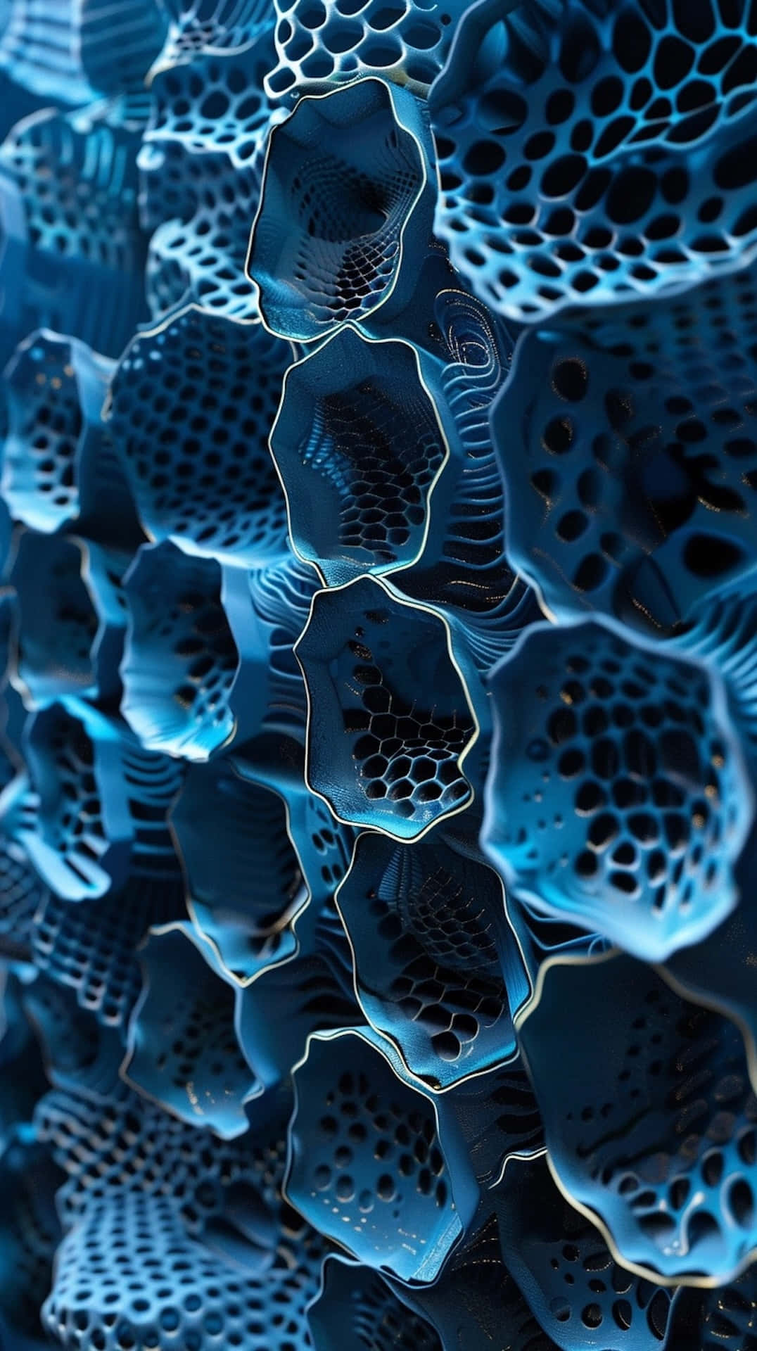 Abstract Blue3 D Honeycomb Texture Wallpaper