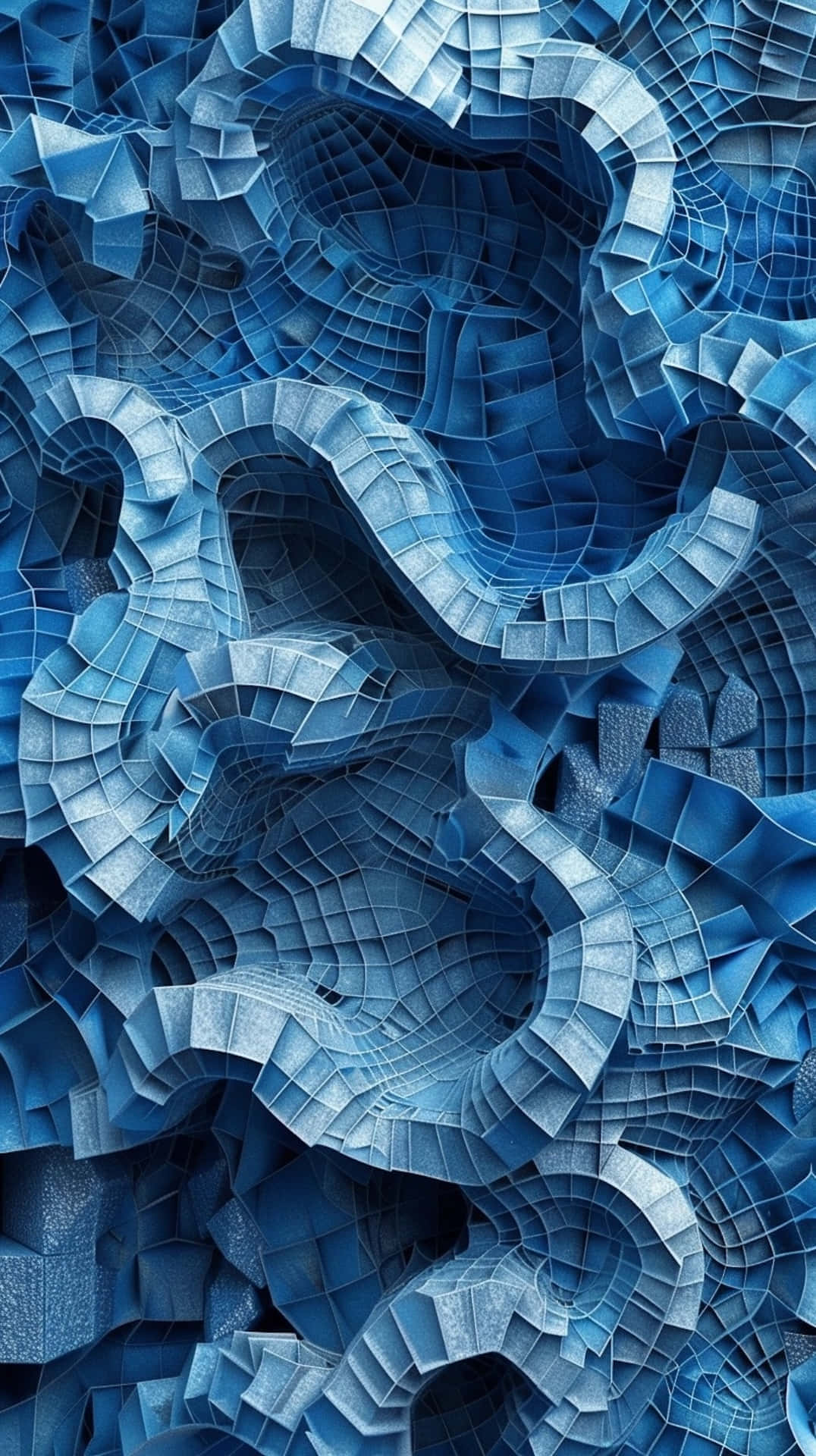 Abstract Blue3 D Waves Wallpaper