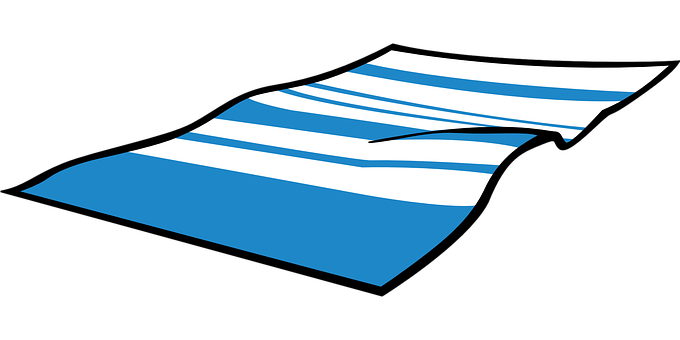 Abstract Blueand White Striped Beach Towel PNG