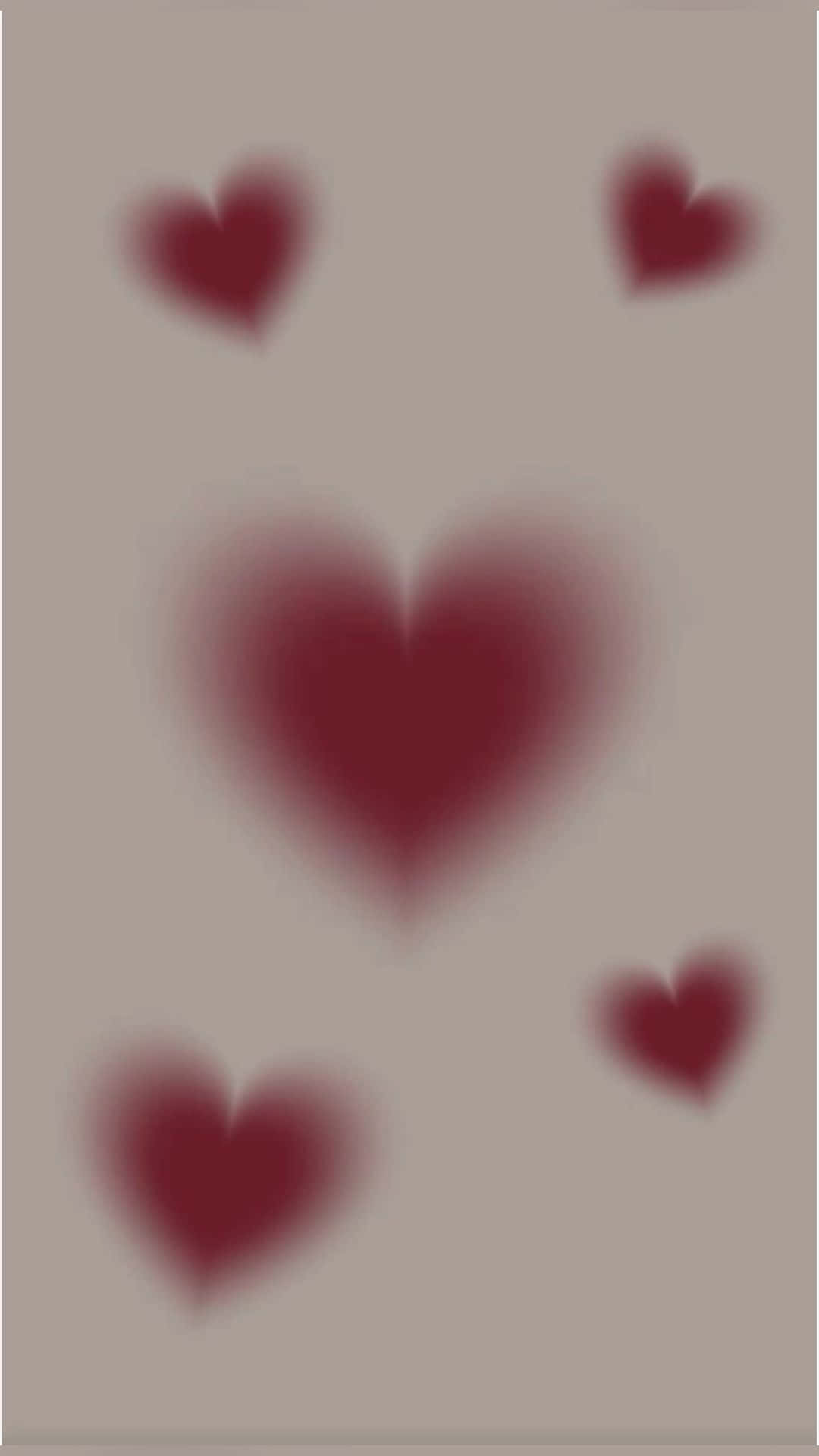 Abstract Blurry Hearts Wallpaper