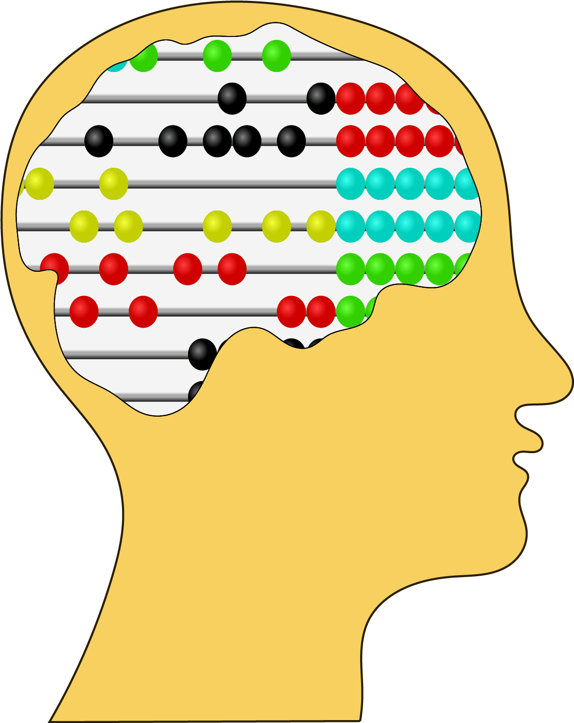 Abstract Brain Abacus Clipart PNG