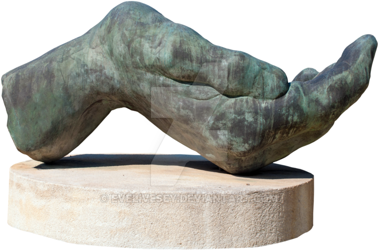 Abstract Bronze Sculptureon Stone Pedestal PNG