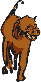 Abstract Brown Dog Illustration PNG