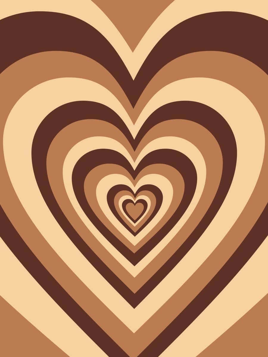 Abstract Brown Heart Pattern Wallpaper