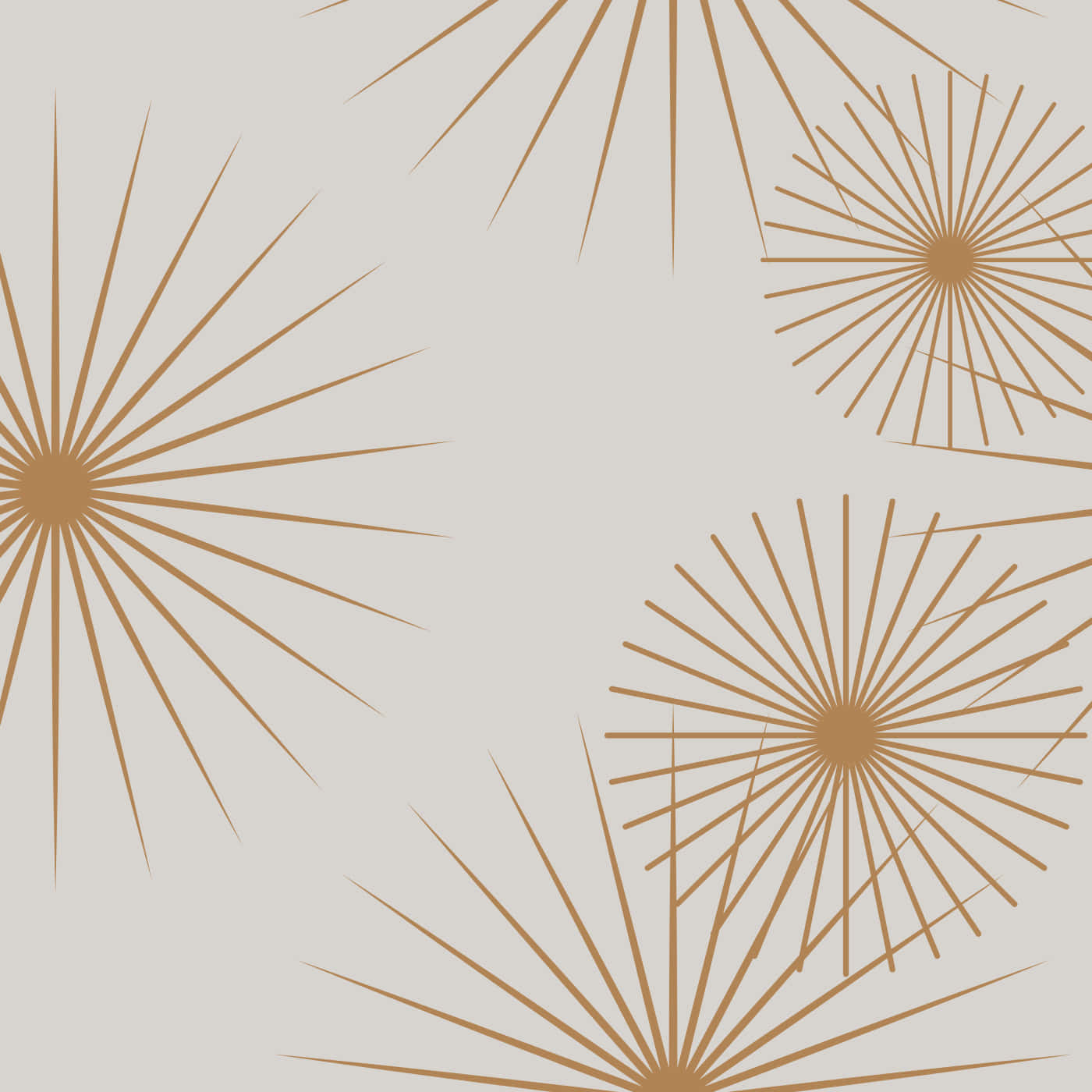 Abstract Brown Starburst Pattern Wallpaper
