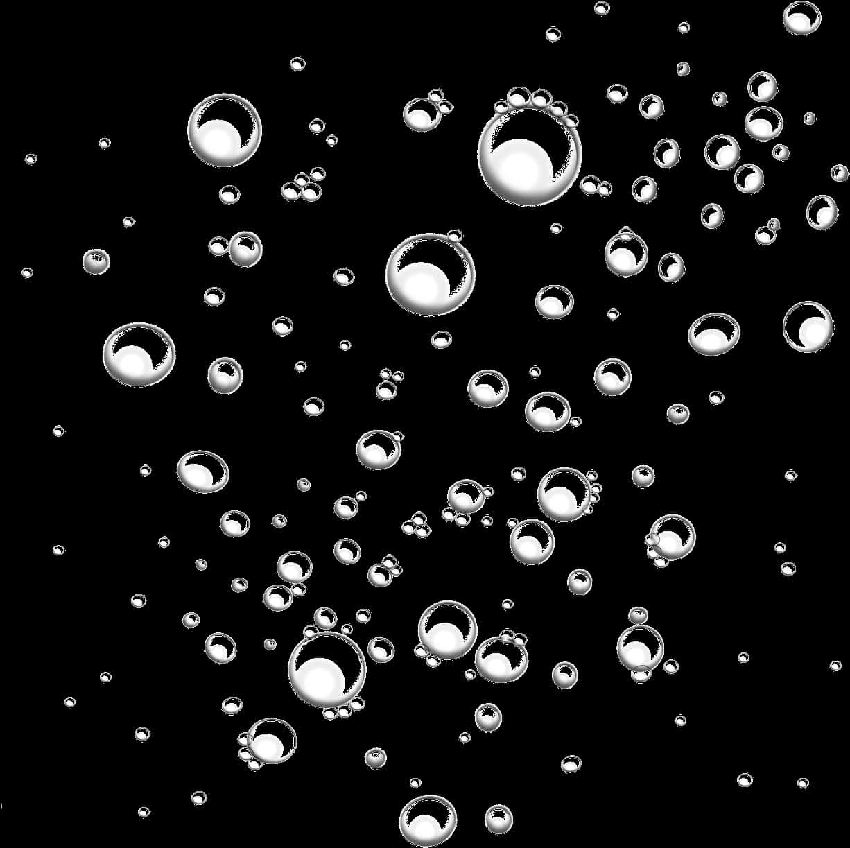 Abstract Bubbleson Black Background PNG