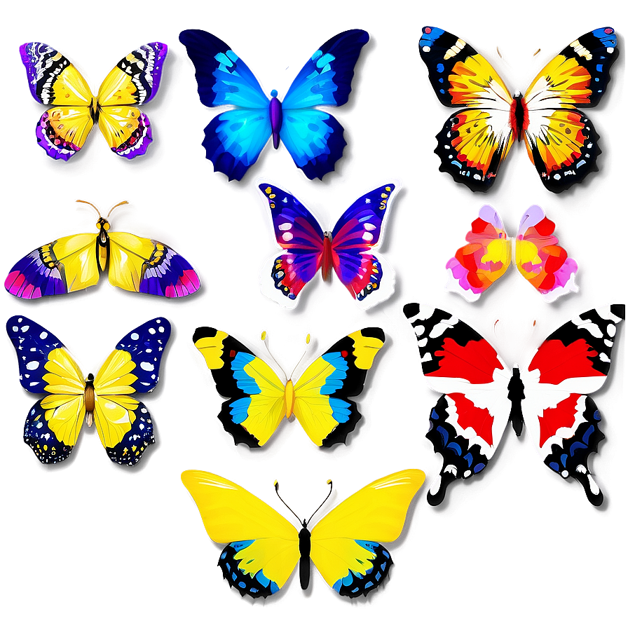 Abstract Butterflies Png Bst77 PNG