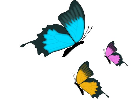 Abstract Butterfliesin Flight PNG